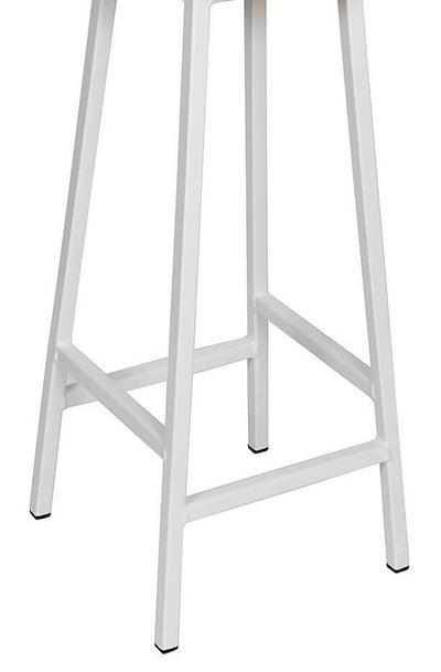 Bertie Tanner - White Powder Coated Frame Industrial Bar Stool with Leather Seat (4432514777143)