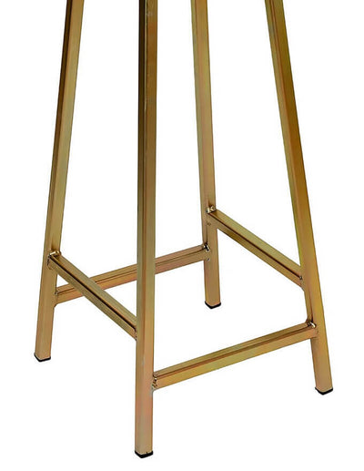 Bertie Tanner - Nickel Plated Frame Industrial Bar Stool with Leather Seat (4432512385079)