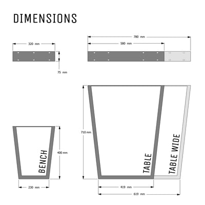 Industrial Box Section Legs
