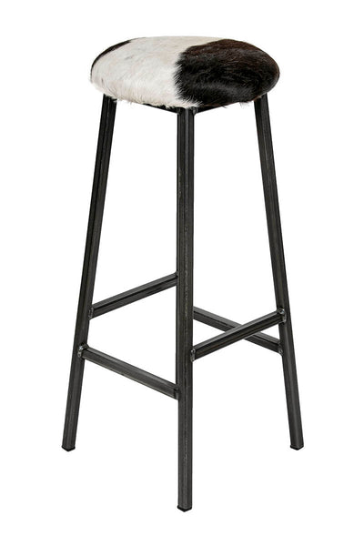 Bertie O'Hare - Natural Cow Hide Industrial Bar Stool (4435904036919)